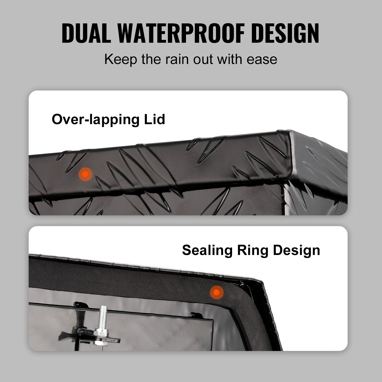 VEVOR Trailer Disselbak Trailer Box Gereedschapskist 737 x 410 x 460 mm, Aluminiumlegering Trailer Box Opbergruimte met Slot & Sleutels, Trailer Disselbak Gereedschapskist voor RV etc.