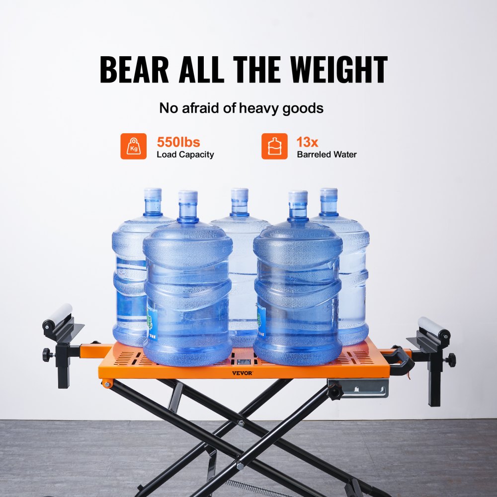 VEVOR afkortzaagbasis machinetafel 250cm mobiele verstekzaagstandaard