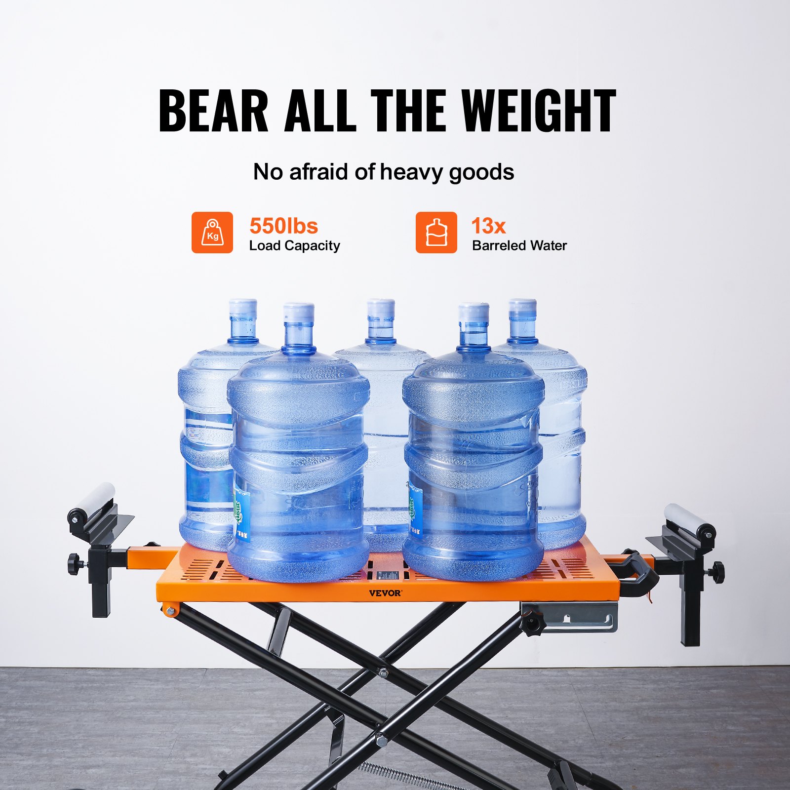 VEVOR afkortzaagbasis machinetafel 250cm mobiele verstekzaagstandaard