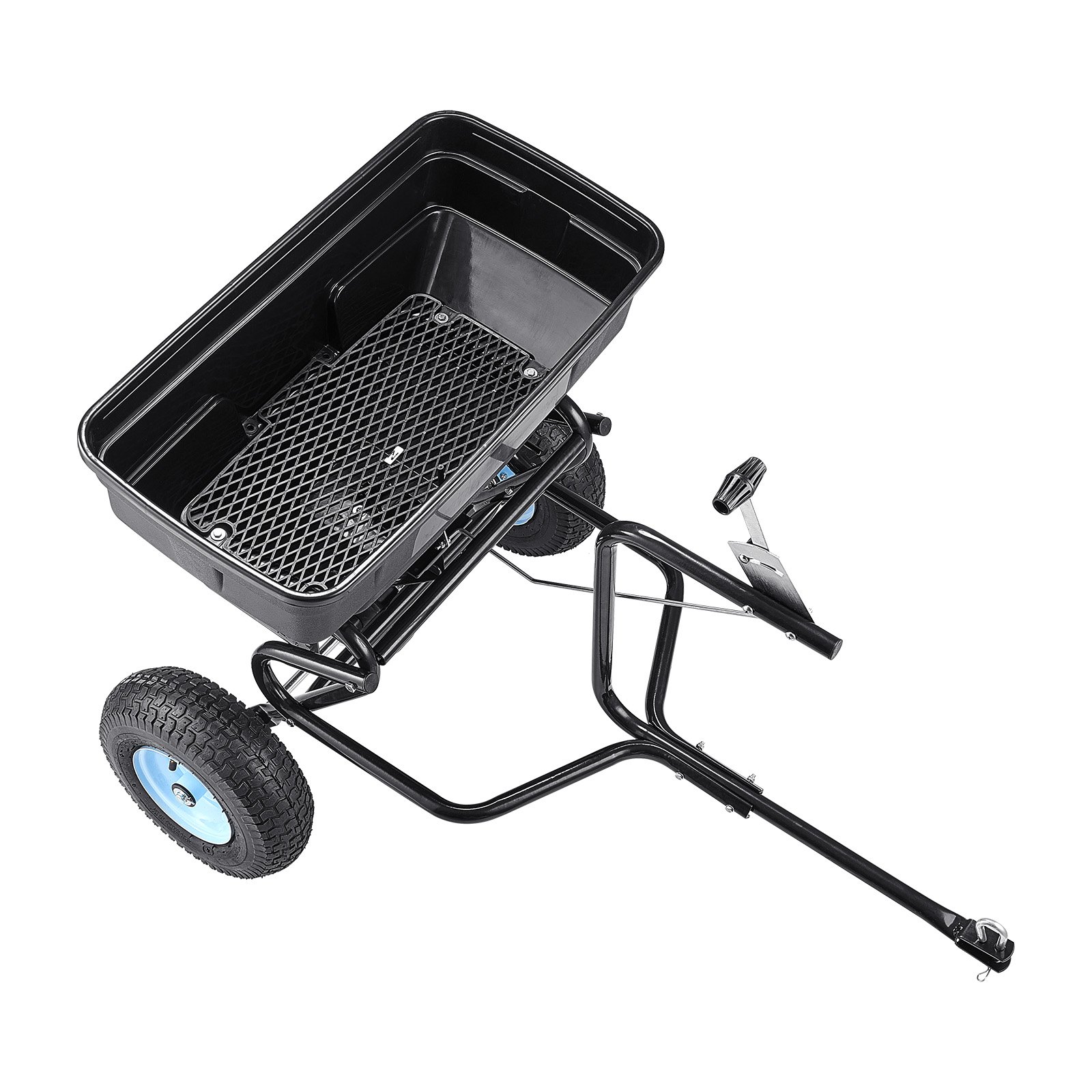 VEVOR Centrifugaalstrooier, getrokken strooier, 59 kg capaciteit, getrokken/geduwde tuinstrooier met 33 cm banden, 30 instelbare standen en 3 m strooibreedte, strooiwagen voor zaden, kunstmest en zout