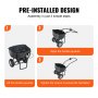 VEVOR Spreader 20L Zaadstrooier 885x485x750mm Kunstmeststrooier 0-3m Strooibreedte Centrifugaalstrooier Draagvermogen 27kg Handstrooier Strooier Handkar Q235 Frame Kunststof Wiel Zoutstrooier