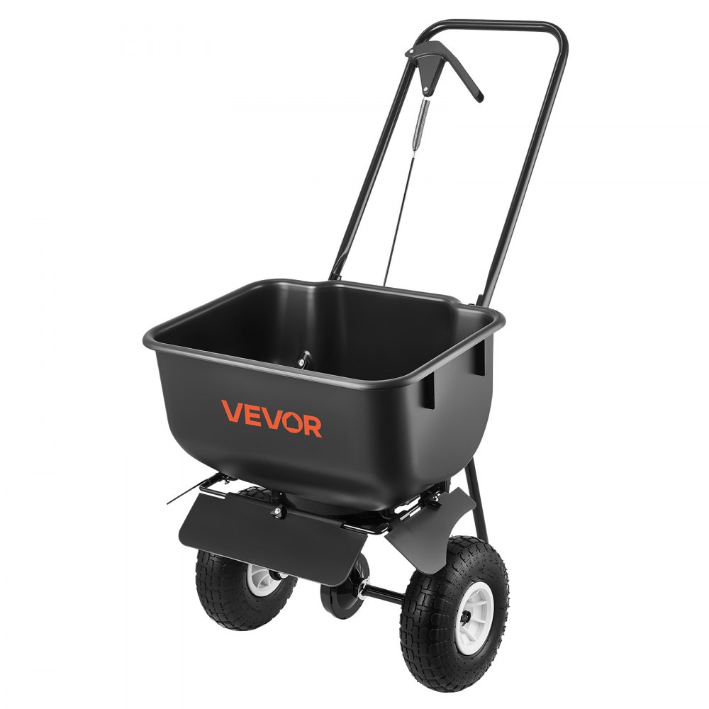 VEVOR strooier met een strooibreedte van 3,66 m, kunstmeststrooier met een laadcapaciteit van 36,3 kg en 10 inch wielen, roterende strooier te gebruiken als zaaihulpmiddel of kunstmestwagen voor zaden, kunstmest, strooizout en ontdooimiddel.