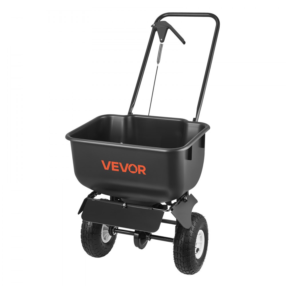 VEVOR strooier met een strooibreedte van 3,66 m, kunstmeststrooier met een laadcapaciteit van 36,3 kg en 10 inch wielen, roterende strooier te gebruiken als zaaihulpmiddel of kunstmestwagen voor zaden, kunstmest, strooizout en ontdooimiddel.