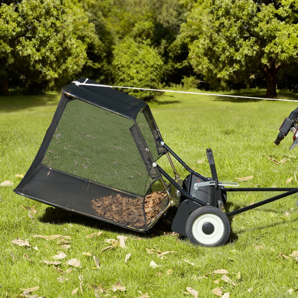 VEVOR bladblazer, 132 cm veegbreedte, bladblazer met verstelbare veeghoogte, bladblazer met een inhoud van 736 liter, bladblazer, getrokken bladblazer voor gazontractor, tuin, erf, gazononderhoud