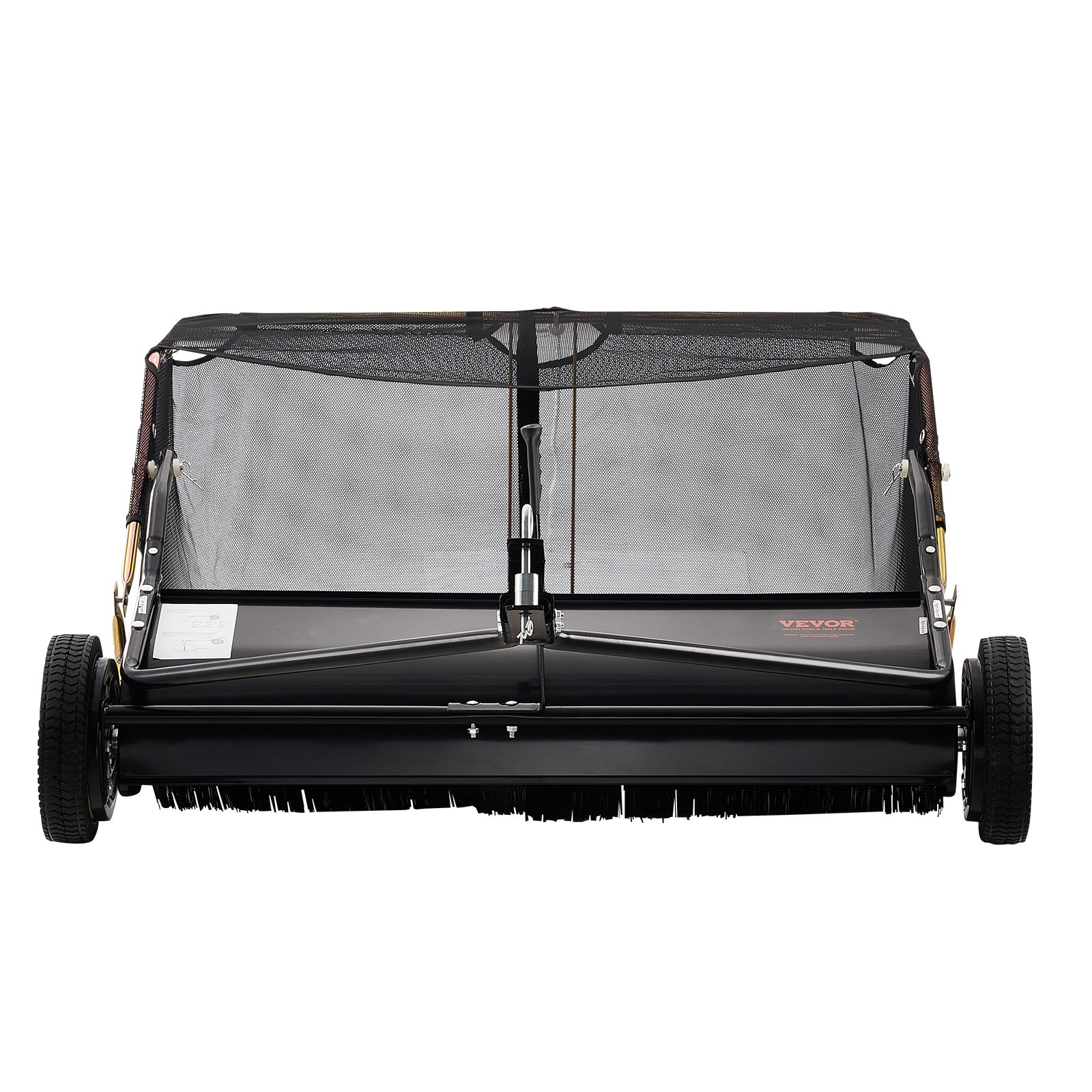 VEVOR 42-inch Lawn Sweeper Tow Behind, 12 cu.ft. Large Pull Behind Grass Sweeper, Heavy Duty Leaf & Grass Collector with Dumping Rope Design, Adjustable Sweeping Height for Picking Up Debris & Grass