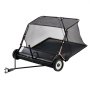 VEVOR Tow-Behind Lawn Sweeper 52-inch Leaf Yard Collector 26 cu.ft. Adjustable