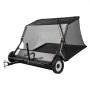 VEVOR Tow Behind Lawn Sweeper, 48 in Pull Behind Yard Sweeper, 26 cu. ft Hopper Bag Capacity, Leaf & Grass Collector with Dumping Rope, Adjustable Sweeping Height, Garden Sweepers for Lawn Farm