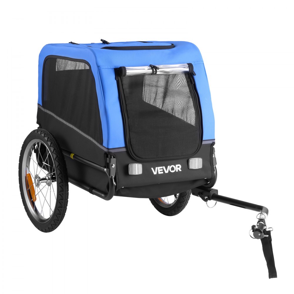 VEVOR Dog Bike Trailer, Supports up to 66 lbs, Pet Cart Bicycle Carrier for Small & Medium Dogs, Easy Folding Frame with Quick Release Wheel, Universal Bicycle Coupler, Reflector, Flag, Internal Leash