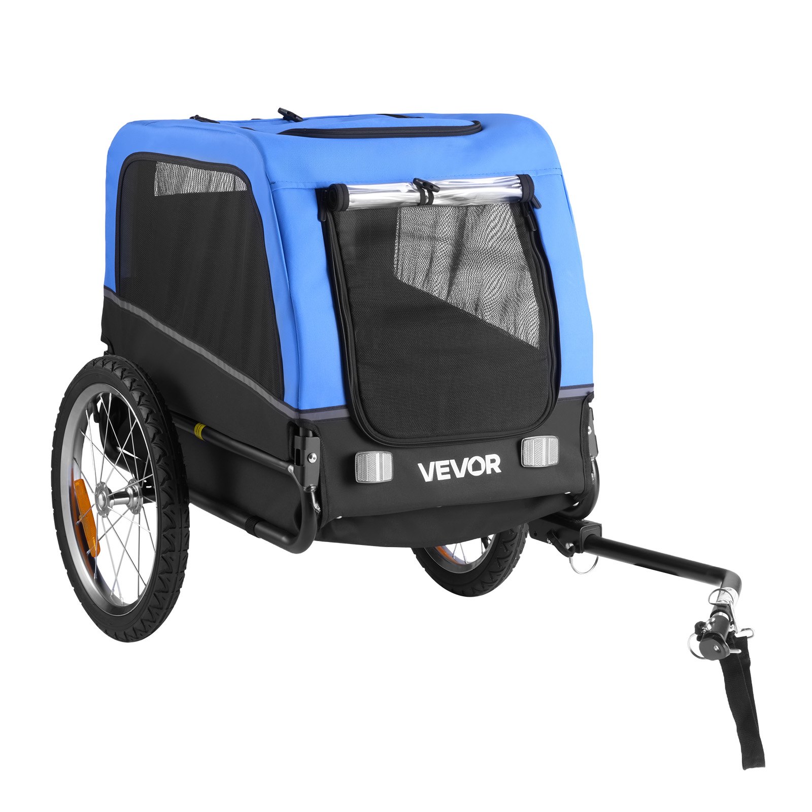 VEVOR Dog Bike Trailer, Supports up to 66 lbs, Pet Cart Bicycle Carrier for Small & Medium Dogs, Easy Folding Frame with Quick Release Wheel, Universal Bicycle Coupler, Reflector, Flag, Internal Leash