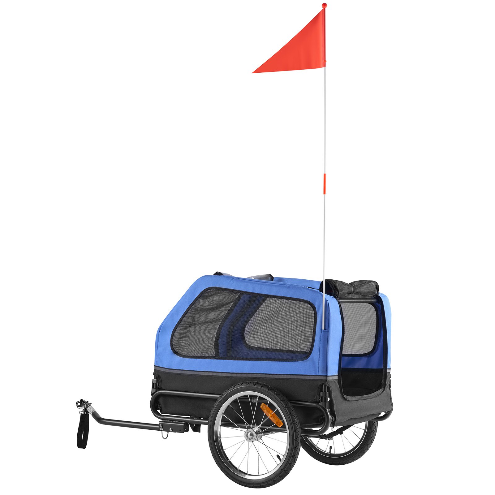 VEVOR hondenaanhanger, tot 40 kg, fietsaanhanger voor kleine en grote honden, opvouwbaar frame met wielen, universele fietskoppeling, vlag, interne riem, 1320x715x750 mm