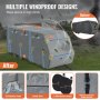 VEVOR Travel Trailer Cover, 28-31 ft RV Cover, Top 300D Oxford Fabric Camper Cover, Waterproof, Windproof and Rip-Stop Class A RV Cover, with Storage Bag, Repair Patches, Straps and Tire Covers