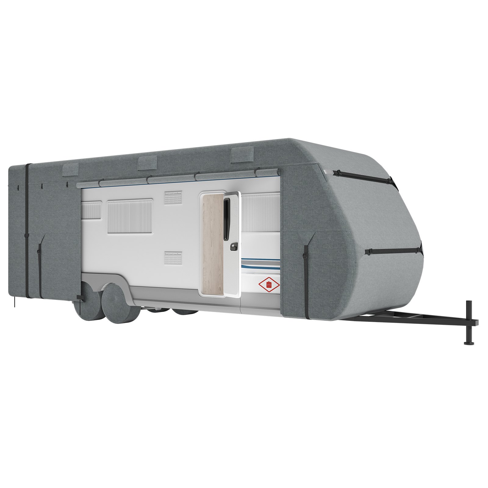VEVOR Travel Trailer Cover, 28-31 ft RV Cover, Top 300D Oxford Fabric Camper Cover, Waterproof, Windproof and Rip-Stop Class A RV Cover, with Storage Bag, Repair Patches, Straps and Tire Covers