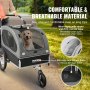 VEVOR Hondenkar 40 kg 2 in 1 Fietskar Koolstofstaal + 600D Oxford-stof + PP Opvouwbaar 1470 x 720 x 780 mm als aanhanger 1530 x 720 x 825 mm als kinderwagen Hondenbuggy Joggerkar