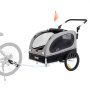 VEVOR Hondenkar 40 kg 2 in 1 Fietskar Koolstofstaal + 600D Oxford-stof + PP Opvouwbaar 1470 x 720 x 780 mm als aanhanger 1530 x 720 x 825 mm als kinderwagen Hondenbuggy Joggerkar