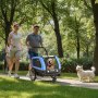 VEVOR hondenaanhanger, tot 40 kg, 2-in-1 fietsaanhanger voor kleine en grote honden, opvouwbaar frame met wielen, universele fietskoppeling, incl. vlag, interne riem, 1380x755x800 mm