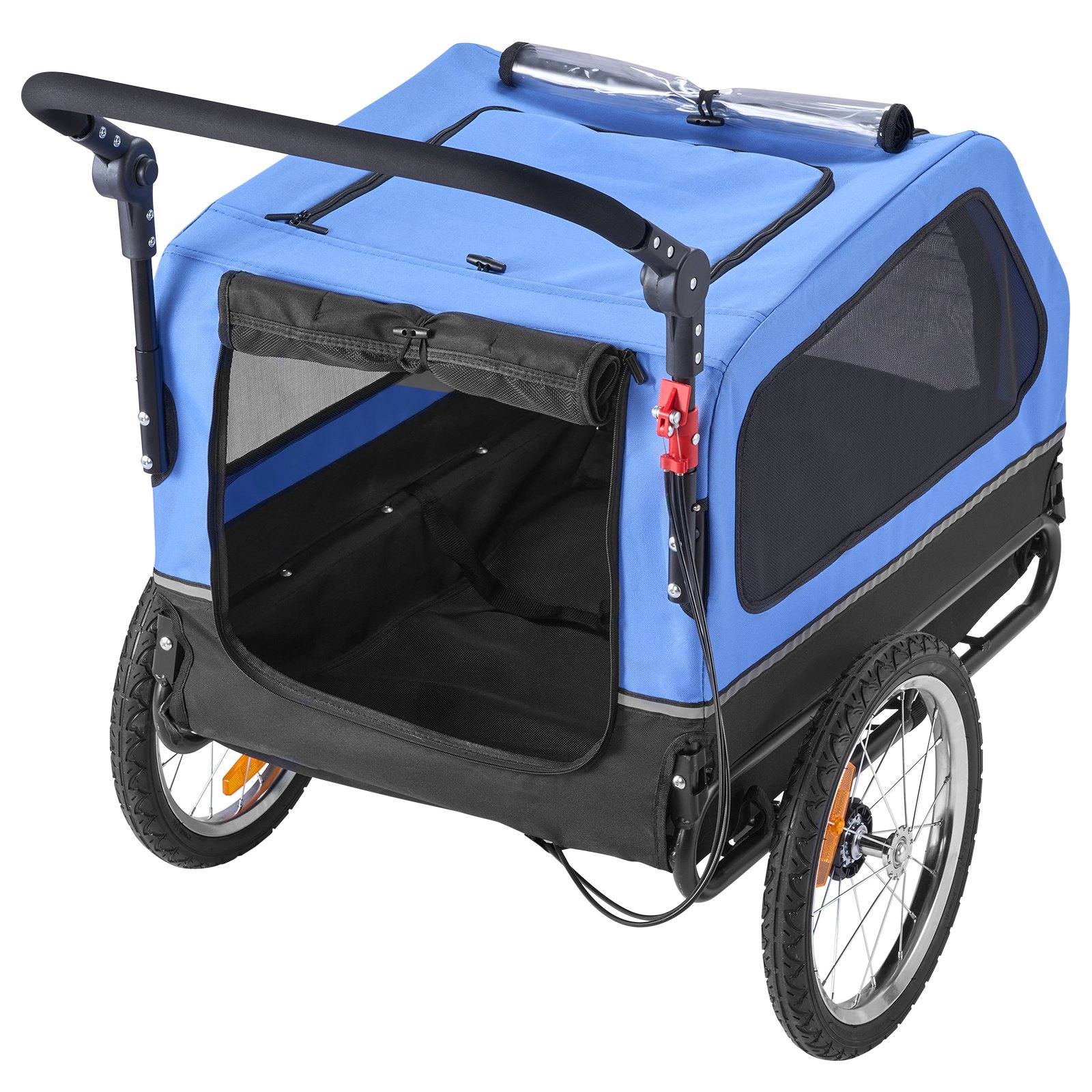 VEVOR hondenaanhanger, tot 40 kg, 2-in-1 fietsaanhanger voor kleine en grote honden, opvouwbaar frame met wielen, universele fietskoppeling, incl. vlag, interne riem, 1380x755x800 mm