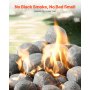 VEVOR Ceramic Fire Pebble Stones, 25.4-50.8 mm 48 Pcs Lava Rocks, Reusable Fire Pit Stones Indoor and Outdoor Use, Decorative Firepit Rocks for Propane/Gas Fireplace, Stove, Courtyard, Camping