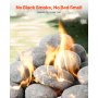 VEVOR Ceramic Fire Pebble Stones, 50.8-76.2 mm 30 Pcs Lava Rocks, Reusable Fire Pit Stones Indoor and Outdoor Use, Decorative Firepit Rocks for Propane/Gas Fireplace, Stove, Courtyard, Camping