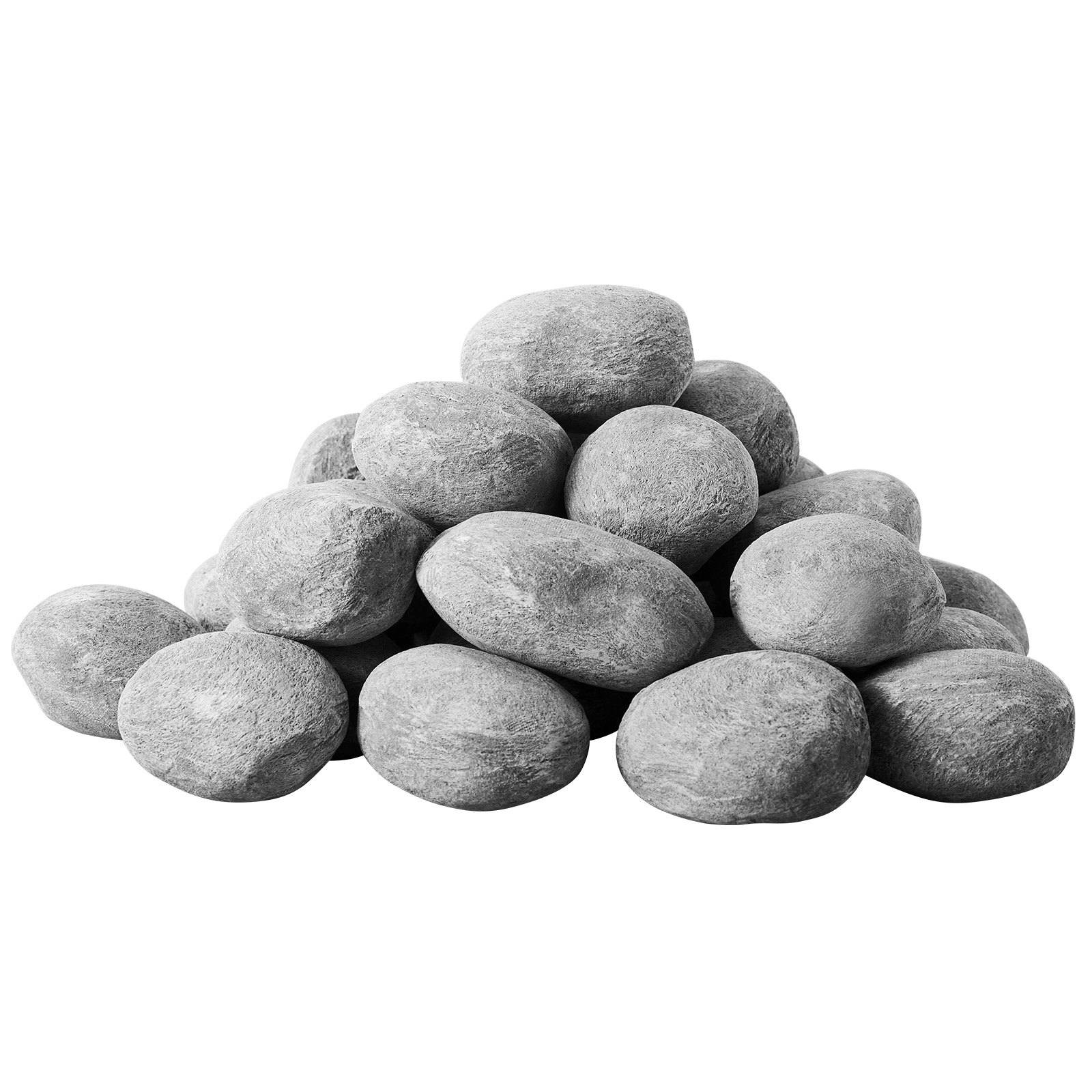 VEVOR Ceramic Fire Pebble Stones, 50.8-76.2 mm 30 Pcs Lava Rocks, Reusable Fire Pit Stones Indoor and Outdoor Use, Decorative Firepit Rocks for Propane/Gas Fireplace, Stove, Courtyard, Camping