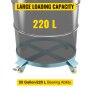 55 Gallon Drum Dolly Barrel Cart 4 Zwenkwielen Stabiliteit Olievat Grijze Fabrieken