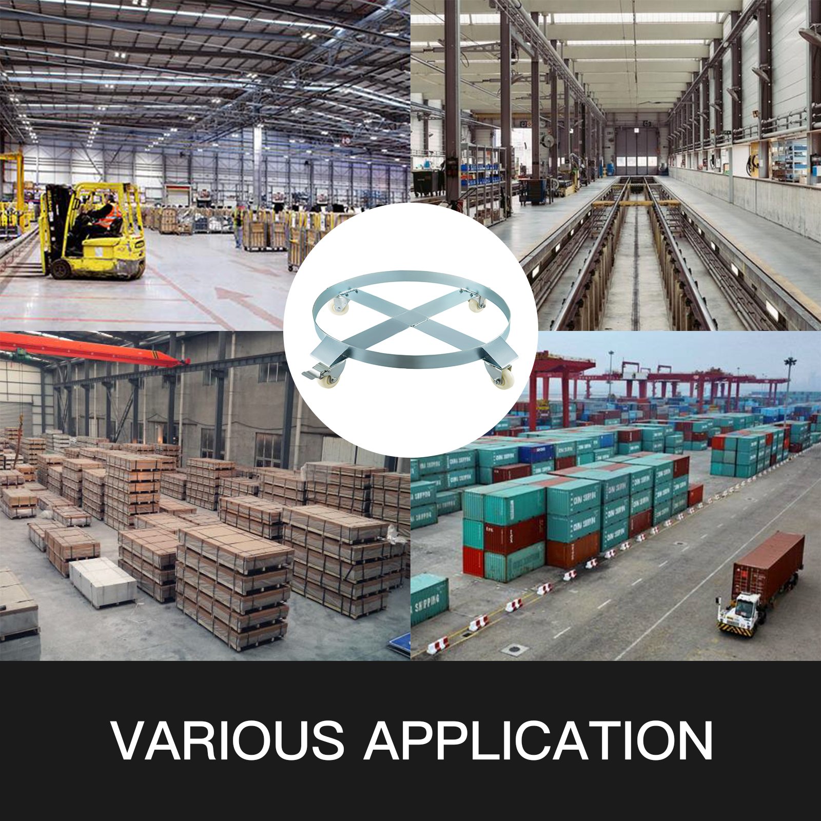 Vevor Olie Vat-transport, Olie Vat-platformwagens, Olie Vat Trolly55 Gallon 4 Rous