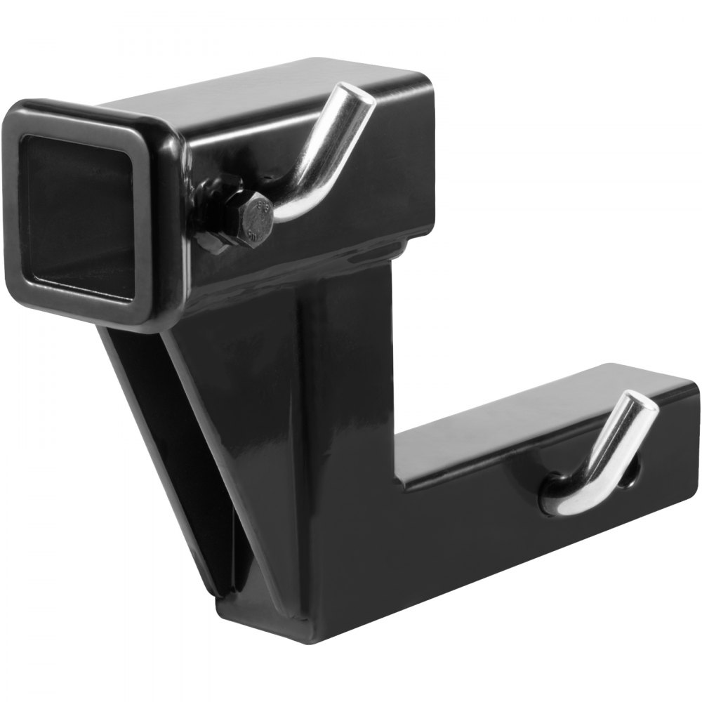 black VEVOR trailer hitch riser with robust steel construction and two attachment points.