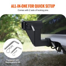 VEVOR trailer hitch riser for 5.08cm receiver with 15.24cm rise/fall extension adapter for the trailer hitch 17.78/22.86cm extension length 1.81T towing capacity including coupling pins