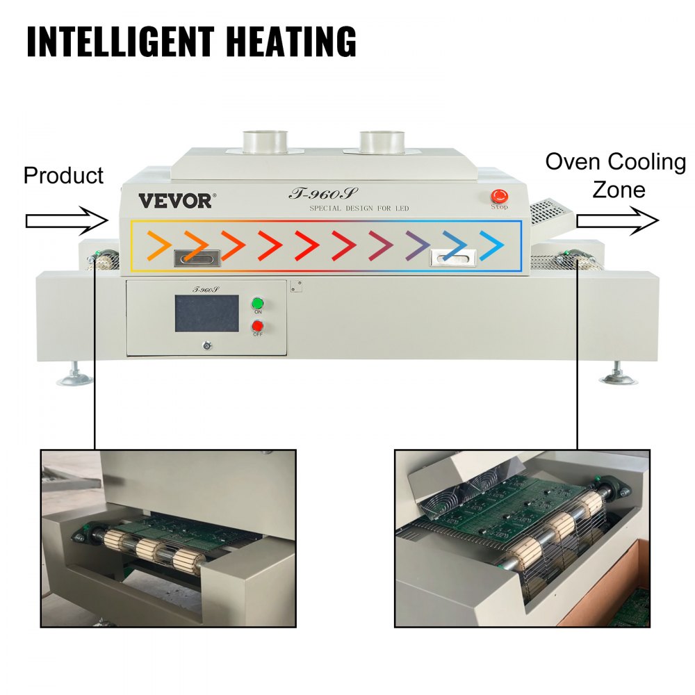 Vevor Reflow Oven Reflow Soldering Machine T960s Reflow Machine 300x960 Mm 220v