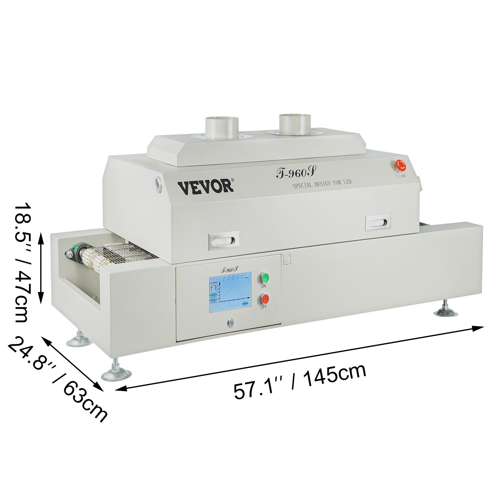 Vevor Reflow Oven Reflow Soldering Machine T960s Reflow Machine 300x960 Mm 220v