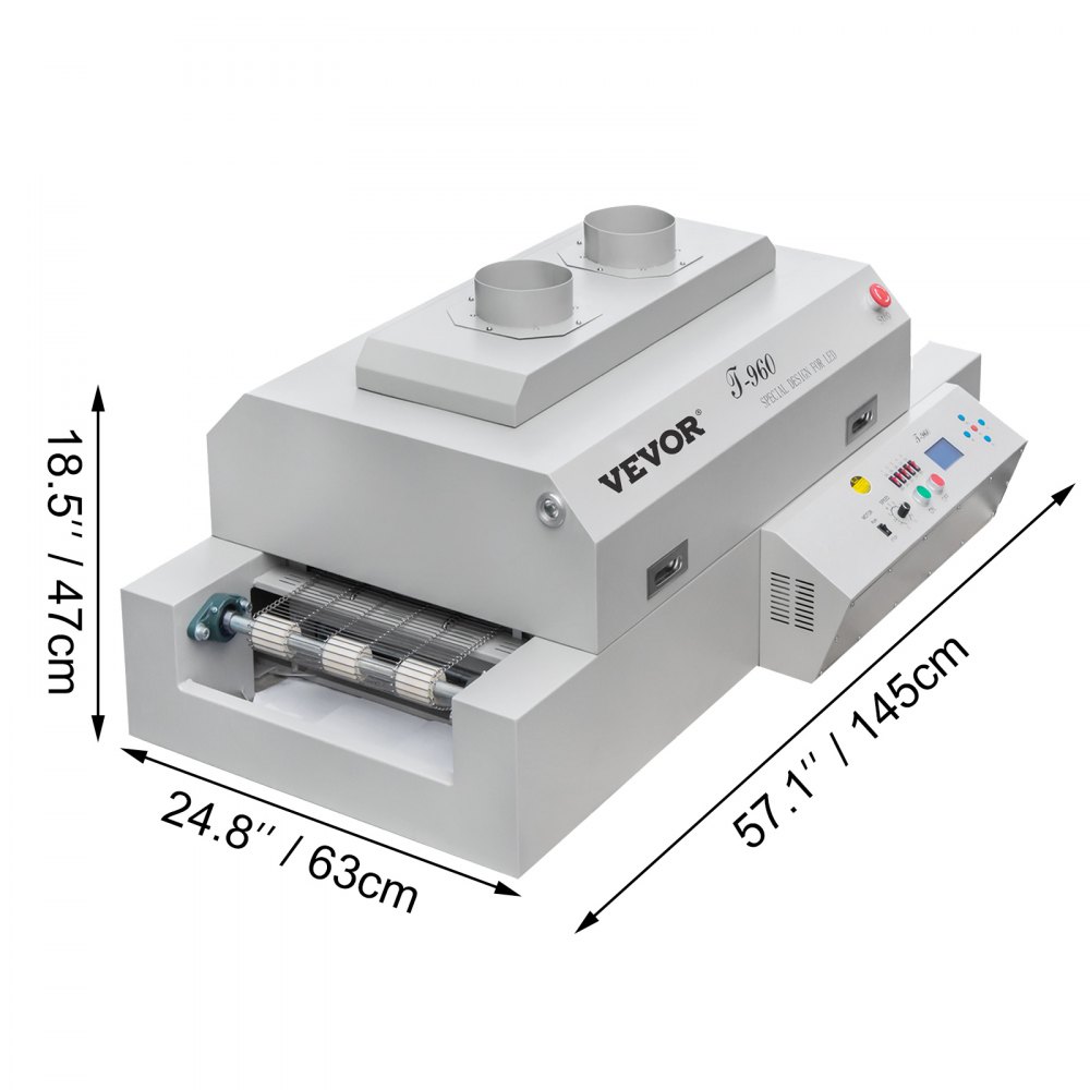 Vevor Reflow Oven Reflow Soldering Machine 300x960mm Reflow Machine T-960 220v