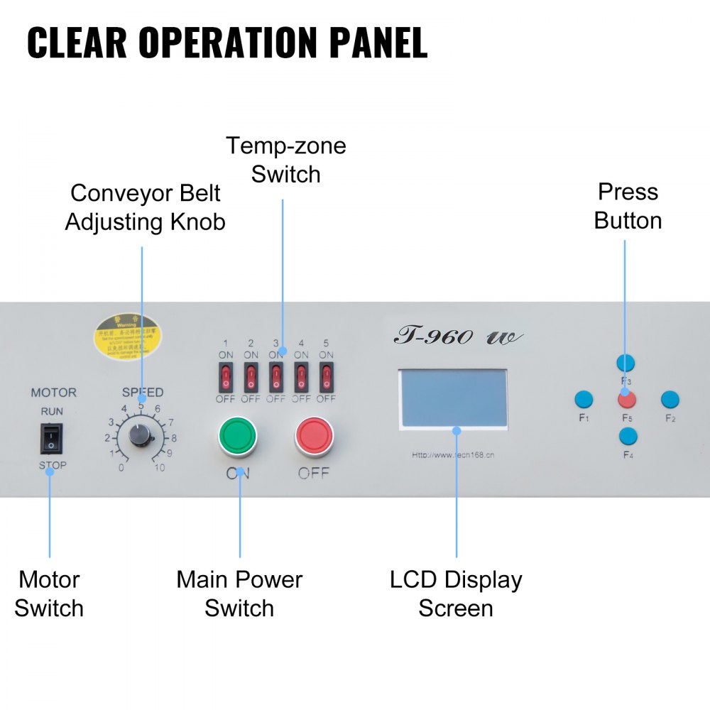 Vevor Reflow Oven Reflow Soldering Machine 300 X 960mm Reflow Machine T960w 220v
