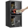 VEVOR Drop Safe 3,6 kubieke voet drop safe met grote gleuf in het midden, drop cabinet safe met toetsenbord & 3 niveaus & reservesleutels voor contant geld bankontvangstdocument