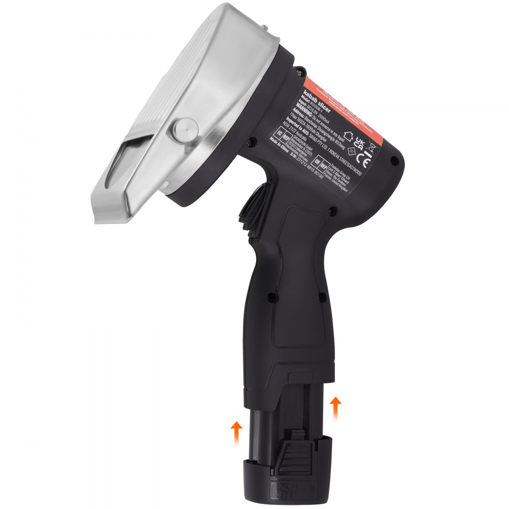 VEVOR Doner Cutter 80W Kebab Cutter, Draadloos Elektrisch Mes Gyro Mes, Turks Shoarma Doner Mes 0-8mm Verstelbare Dikte, Commerciële Kebabsnijder met 100mm Messen Zwart