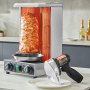 VEVOR Electric Shawarma Knife, 80W Cordless Battery Professional Turkish Knife, Commercial Stainless Steel Gyro Cutter, Doner Kebab Meat Slicer with 2 Blades, Φ4"/100mm, 0-8mm Adjustable Thickness