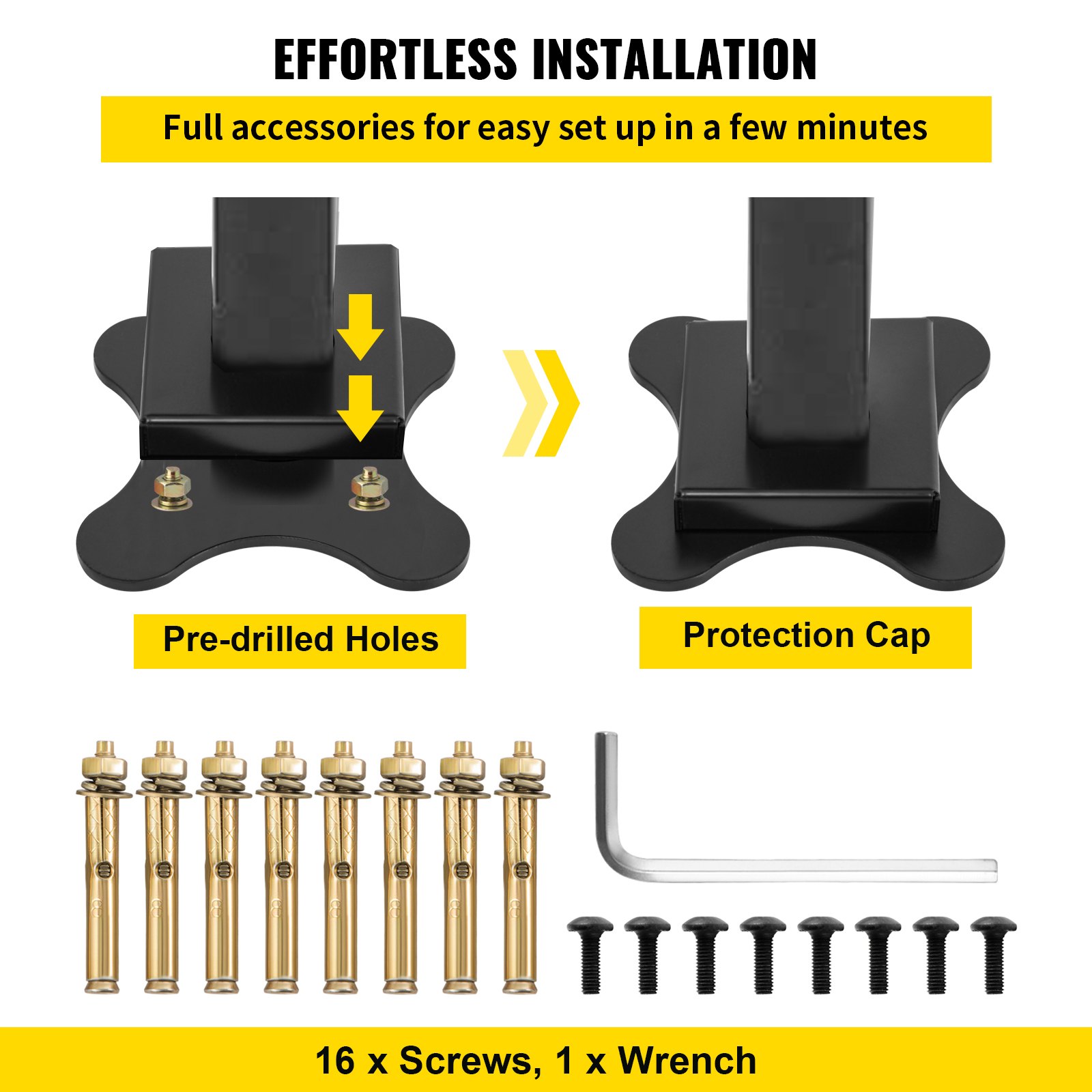 Vevor Trapleuning 2 Palen Leuning Balustrade Trap Rail Voor 4-5 Treden Aluminium