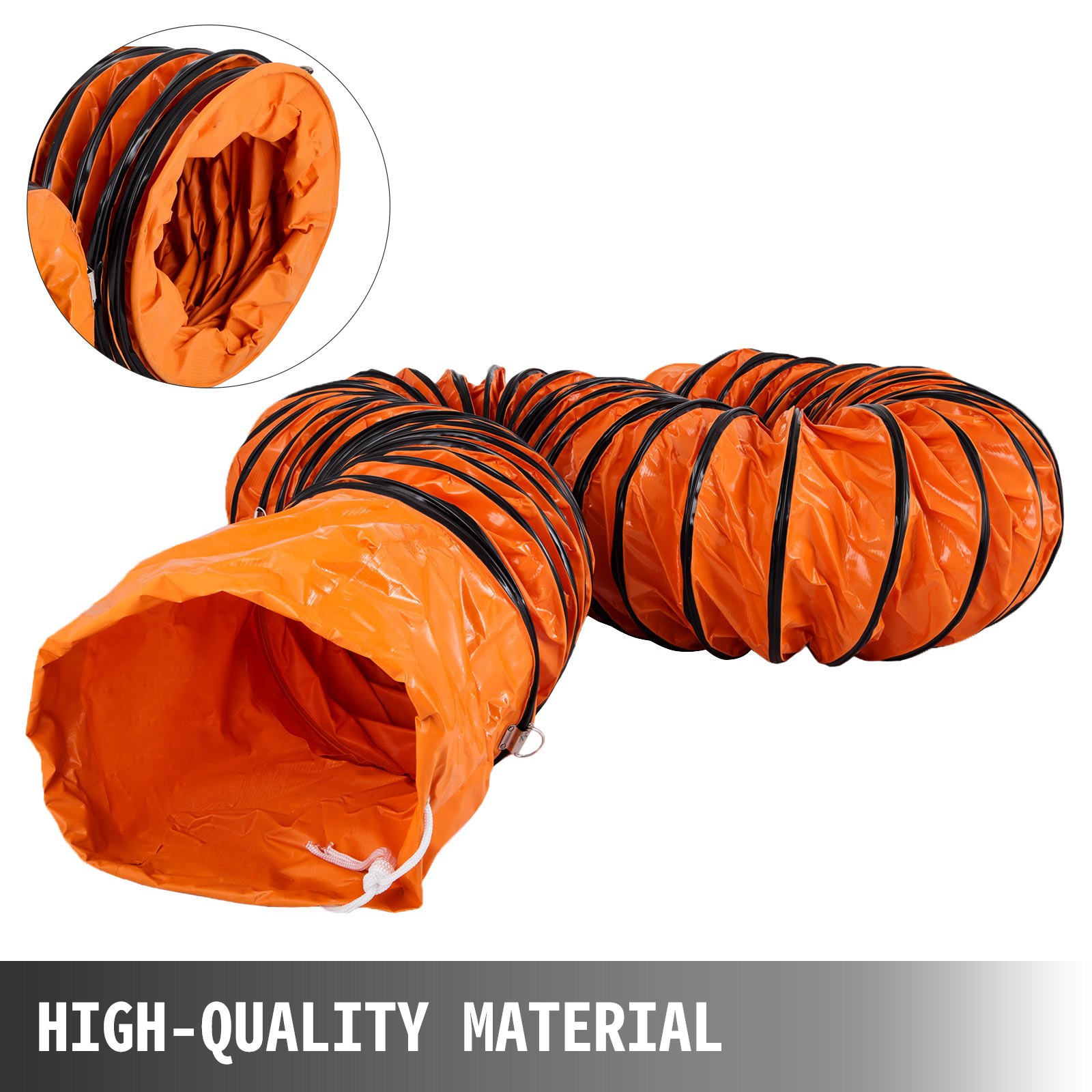 VEVOR 6 kg luchttransportslang, 7,6 m warmeluchtslang, -20 ~ 180 ° ventilatieslang, 35 * 34 * 26 cm bouwplaatsslang