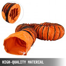 VEVOR 16FT/5m PVC Flexible Ducting for Portable PVC Ventilation Duct Flexible Fan Ducting Strong Vinyl Material 12Inch 300mm Dia Gardening Orange (16FT/5m-12inch/300mm)