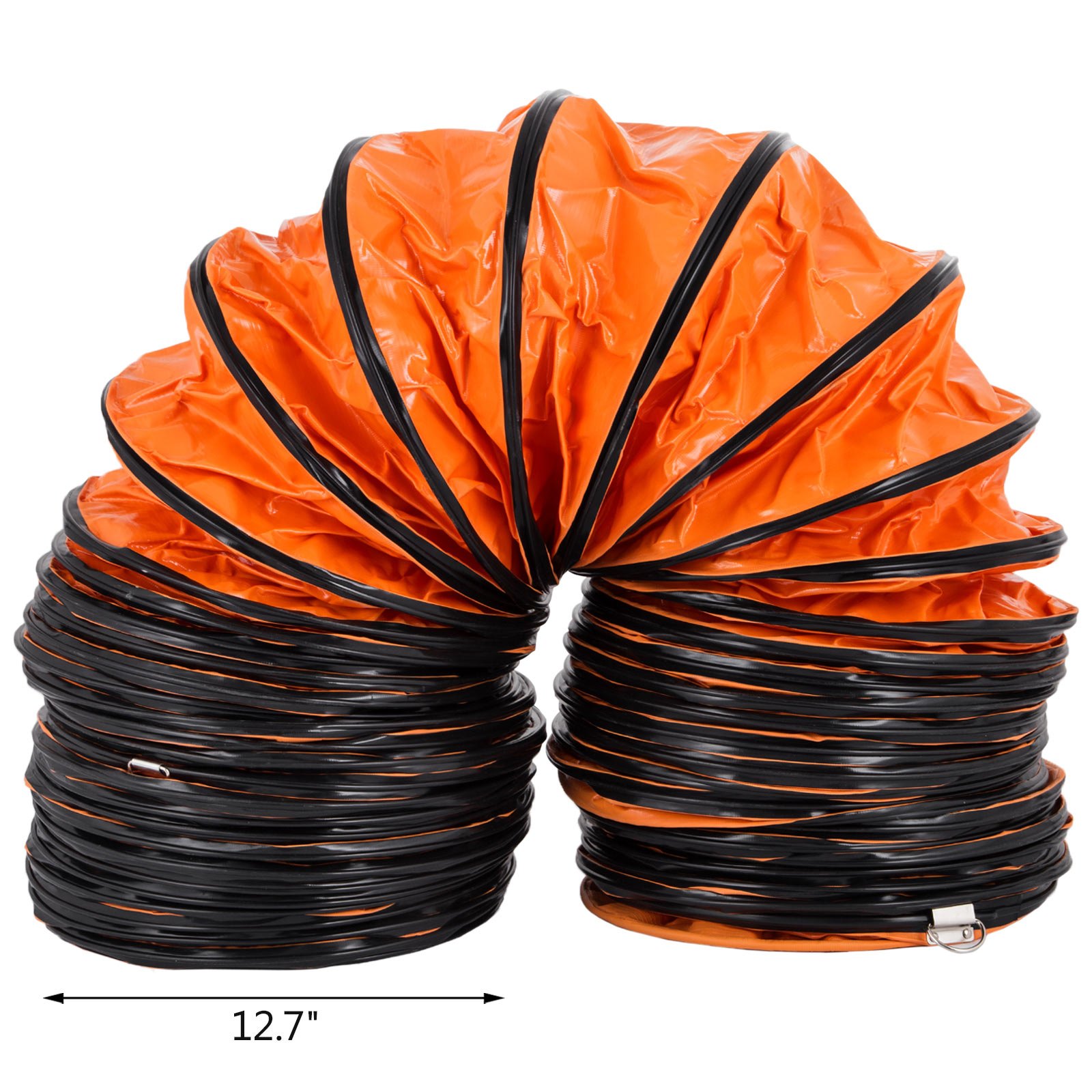VEVOR 16 voet warmeluchtslang luchttransportslang PVC, lengte 4,9 m ventilatieslang, gewicht 4,48 kg ventilatordiameter explosieveilig 35 x 35 x 18 cm ronde systeemventilatordiameter