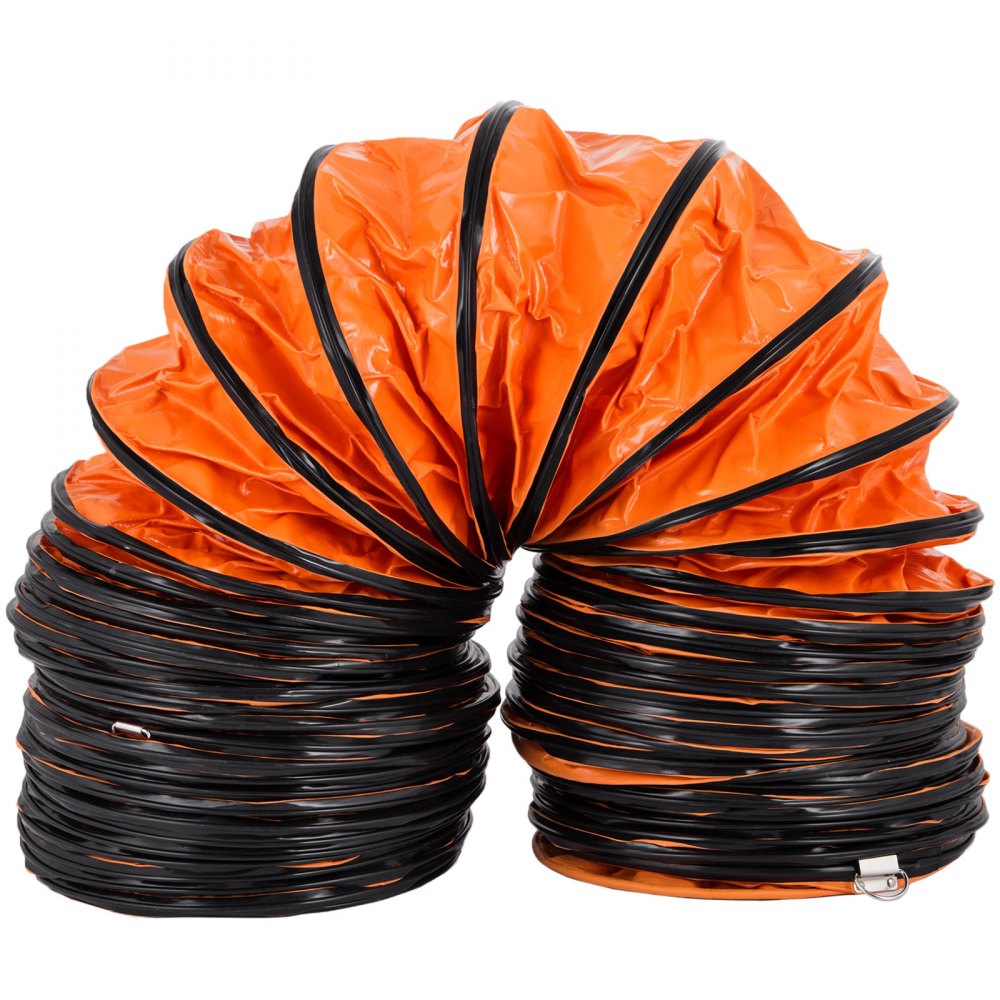 VEVOR luchttransportslang met een ventilatordiameter van 9,8 m, een warmeluchtslang van 30,48 cm, een ventilatieslang van 35 x 35 x 28 cm voor gebruik op de bouwplaats, oranje ventilatieslang.