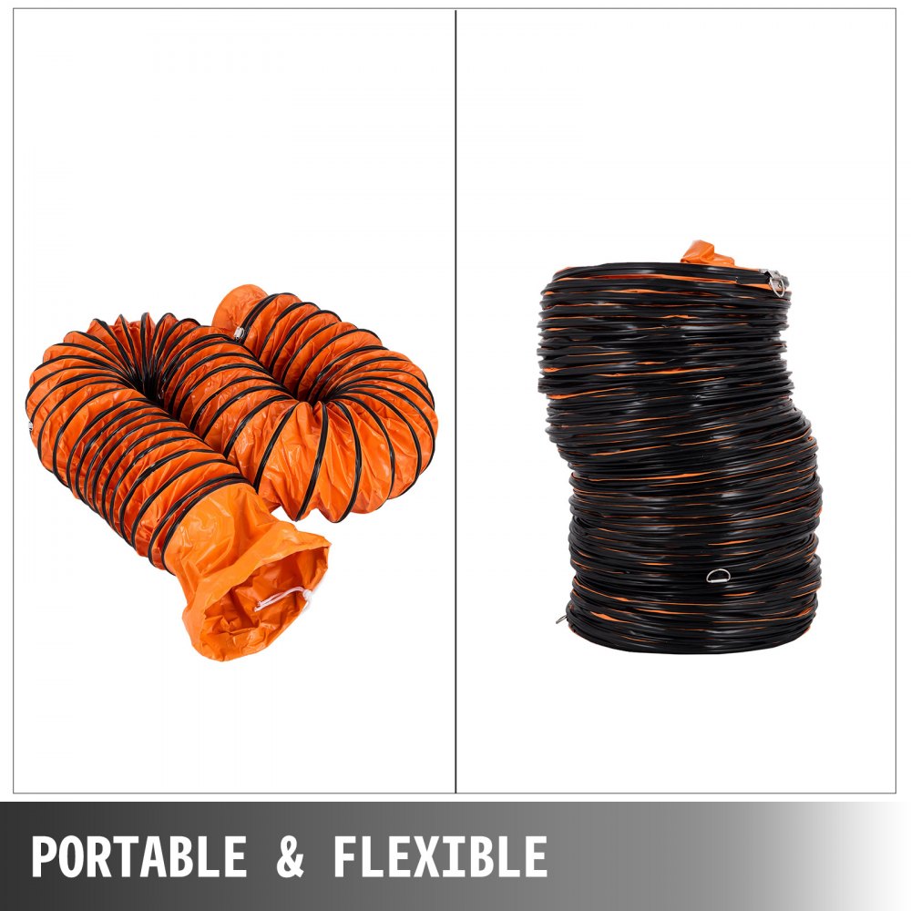 VEVOR luchttransportslang met een ventilatordiameter van 9,8 m, een warmeluchtslang van 30,48 cm, een ventilatieslang van 35 x 35 x 28 cm voor gebruik op de bouwplaats, oranje ventilatieslang.