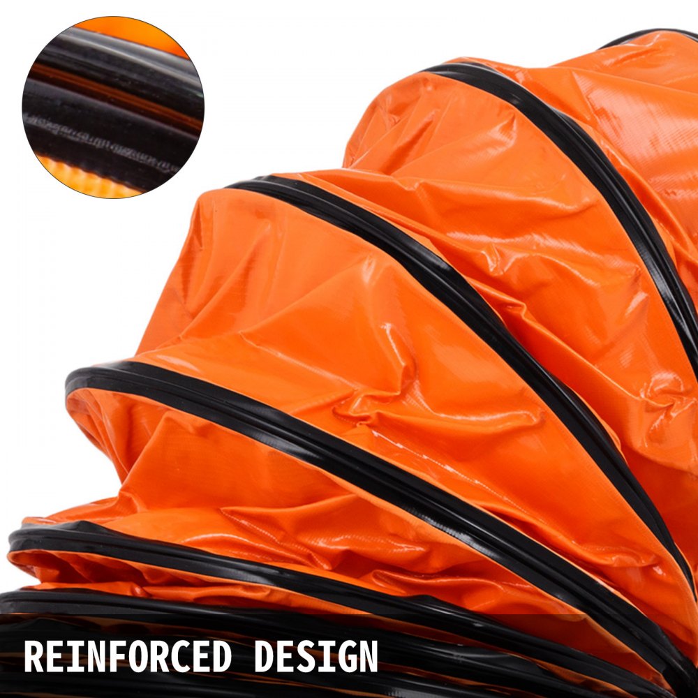 VEVOR luchttransportslang met een ventilatordiameter van 9,8 m, een warmeluchtslang van 30,48 cm, een ventilatieslang van 35 x 35 x 28 cm voor gebruik op de bouwplaats, oranje ventilatieslang.