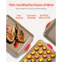 VEVOR Baking Pans Set, 10-Piece, Nonstick Carbon Steel Cookware Sheets & Trays, Stackable Kitchen Oven Bakeware Cooking Sets with Silicone Handles, Easy to Clean, for Baking Cookie Cake Muffin Bread