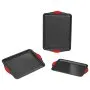 VEVOR Baking Pans Set, 3-Piece, Nonstick Carbon Steel Cookware Sheets & Trays, Stackable Kitchen Oven Bakeware Cooking Sets with Silicone Handles, Easy to Clean, for Baking Cookie Cake Muffin Bread
