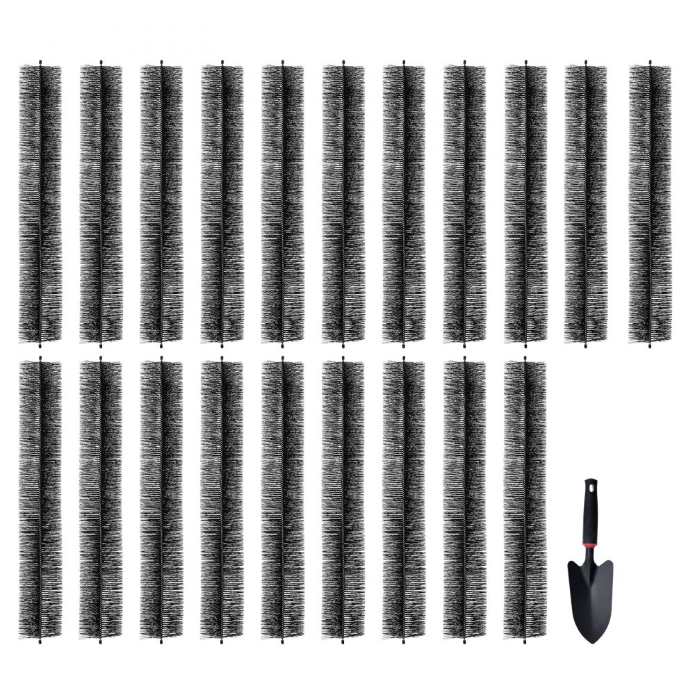 VEVOR dakgootborstel 60ft totale lengte φ5,25" diameter dakgootreinigingsgereedschap bladbeschermer voor 5" dakgoot verwijdert gemakkelijk bladeren en vuil van het dak, 20 stuks