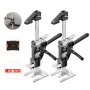VEVOR Labor Saving Arm Jack, 2 PCS 200 kg Bearing Capacity, Lifting up to 165 mm, Metal Hand Lifting Jack Tool with Magnetic Level, 2 Adjustment Modes, for Door, Window, Furniture, Woodworking, Black