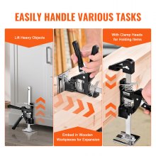 VEVOR Labor Saving Arm Jack, 2 PCS Bearing Capacity 200 lbs, Lifting up to 4.7", Hand Lifting Jack Tool with Magnetic Level, Door Panel Lifting Cabinet Jack for Door, Window, Furniture, Woodworking