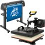 VEVOR Warmte Persmachine, 38 x 38 cm 5 in 1 Warmte Persmachine en 870 mm Vinyl Cutter Plotter, Snijplotter Machine met Signmaster, Snijplotter voor het Overbrengen van Afbeeldingen op T-shirtstassen