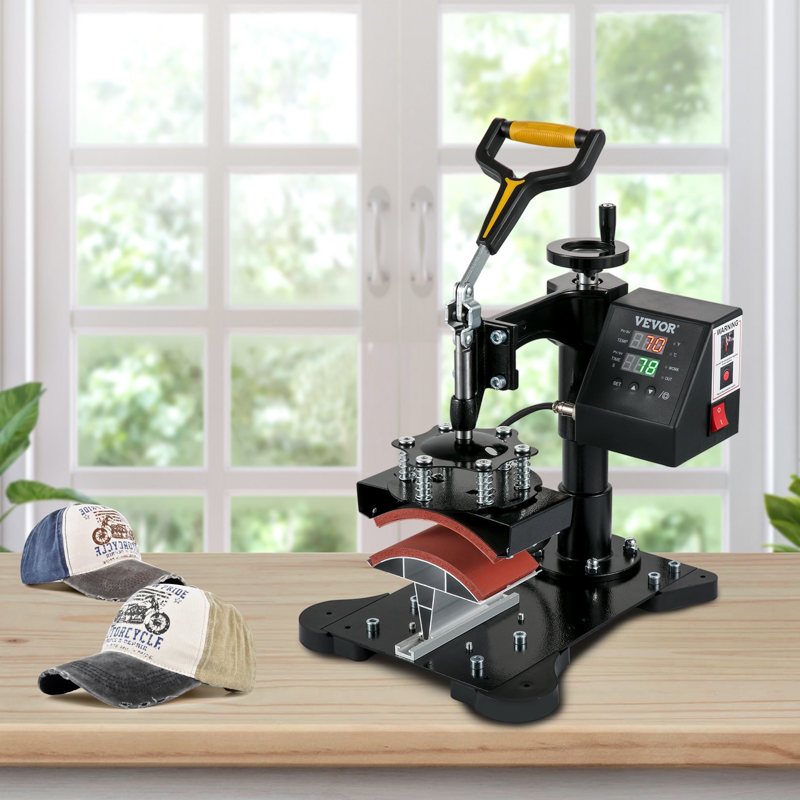 VEVOR Heat Press 300W Heat Press Cap Hat Heat Press Sublimatiepers