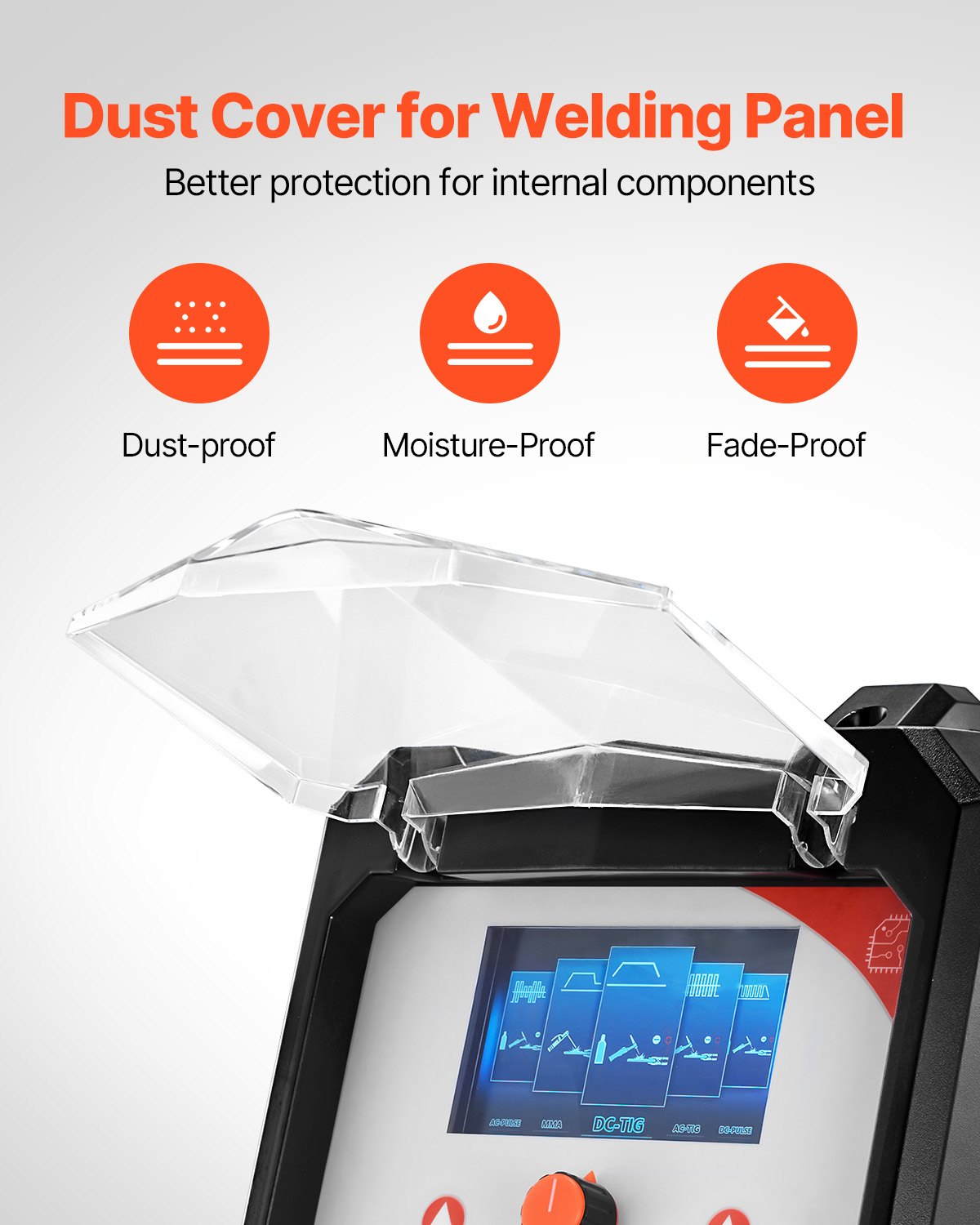 VEVOR TIG-lasapparaat, 200 A 6-in-1 aluminiumlasapparaat (LED-display) – AC TIG/DC TIG/AC-puls TIG/DC-puls TIG/puntlassen/MMA (elektrodelassen), met synergistische IGBT-besturing