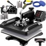 VEVOR 8 in 1 Heat Press Machine, Hitte Persmachine 29 x 38 cm Transferpers 210℃ De hoogste temperatuur Heat Transfer Machine Textielpers Drukmachine Zwart 20 cm of 25 cm Plaatper 45,2 x 38 x 45,7 cm